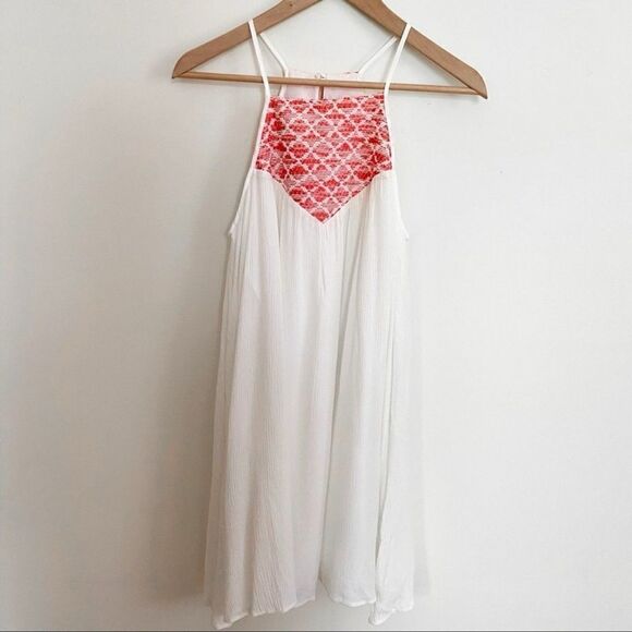 Boho Embroidered Halter Mini Dress – Size M - Picture 2 of 9